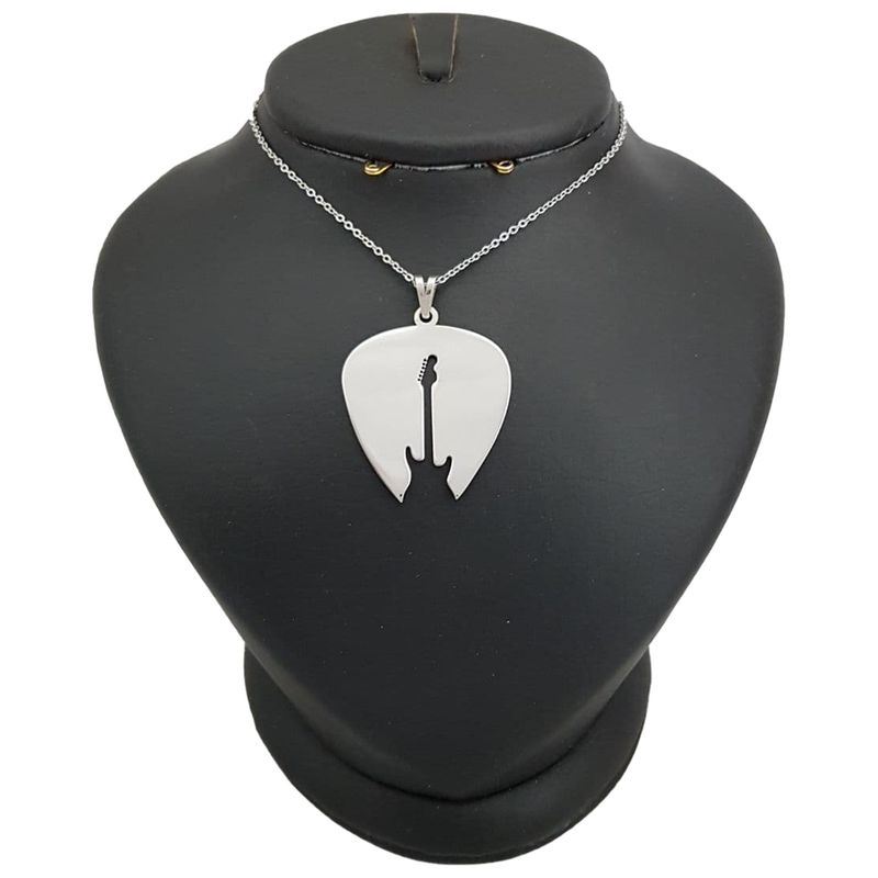 گردنبند نقره مردانه ترمه ۱ طرح گیتار کد mas 00415
